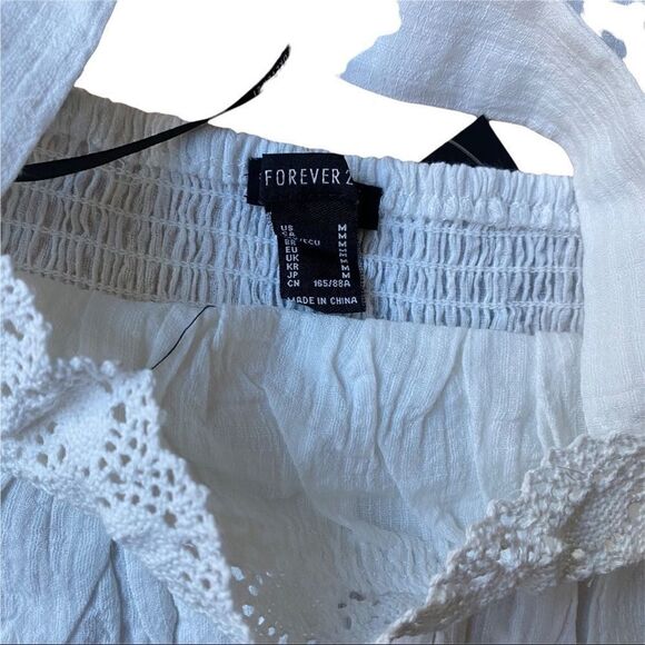 Forever 21 White Embroidered Tank Top NEW With Tags Sz Medium - Picture 5 of 5